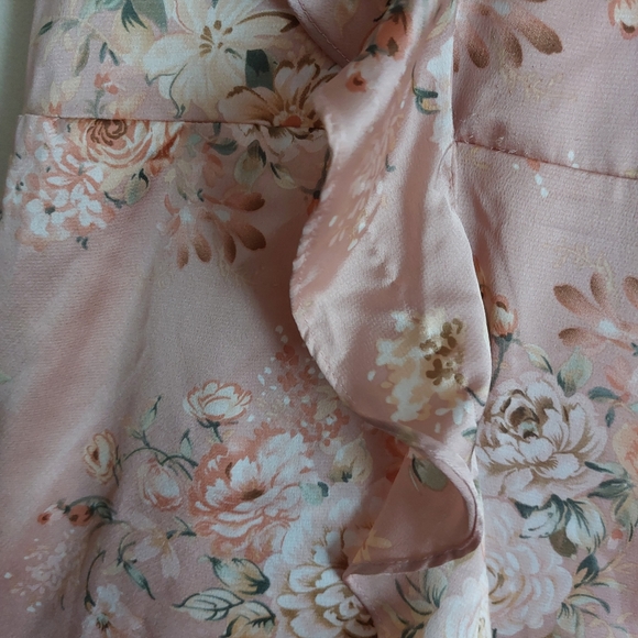Pink Floral Satin Maxi Dress - Picture 3 of 4